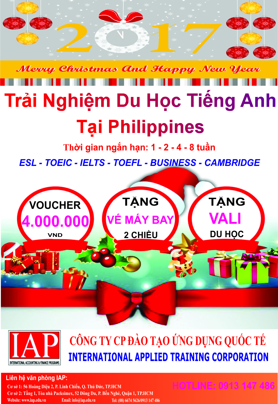Tham gia chương trình du học tiếng Anh tại Philippines với nhiều phần quà Giáng Sinh hấp dẫn và giá trị